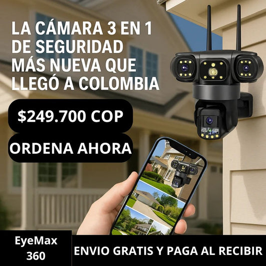EyeMax 360® Cámara Wi-Fi 3 En 1