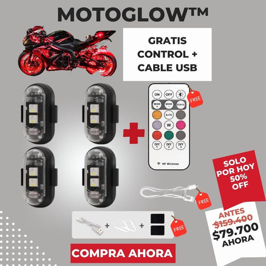 MotoGlow™ kit Luces Led Moto Facil Instalacion *4 unidades