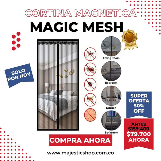 Magic Mesh® Cortina Mosquitera Cierre Magnético Manos Libres